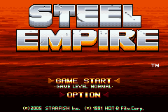 Steel Empire Title Screen